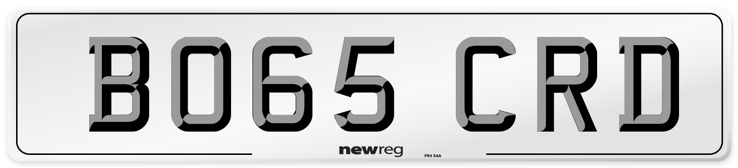 BO65 CRD Number Plate from New Reg